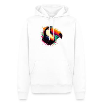 Toucan - Sweat à capuche Premium bio Homme - blanc - Devant - Nico (187cm)