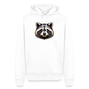 Raton laveur - Sweat à capuche Premium bio Homme - blanc - Devant - Nico (187cm)