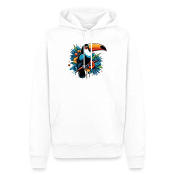 Toucan - Sweat à capuche Premium bio Homme - blanc - Devant - Nico (187cm)