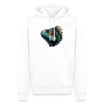 Leguan - Männer Premium Bio Hoodie - Weiß - Vorne - Nico (187cm)