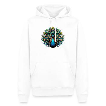 Paon - Sweat à capuche Premium bio Homme - blanc - Devant - Nico (187cm)