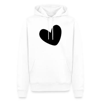 Herz einfarbig ausgefüllt - Männer Premium Bio Hoodie - Weiß - Vorne - Nico (187cm)