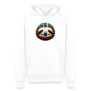 Faultier - Männer Premium Bio Hoodie - Weiß - Vorne - Nico (187cm)