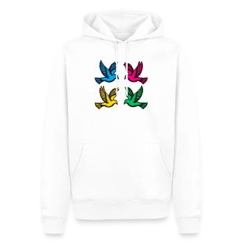 Colombes - Sweat à capuche Premium bio Homme - blanc - Devant - Nico (187cm)