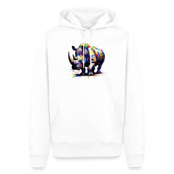 Rhinoceros - Men’s Premium Organic Hoodie - white - Front - Nico (187cm)