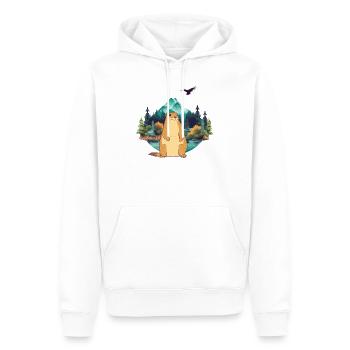 Murmeltier - Männer Premium Bio Hoodie - Weiß - Vorne - Nico (187cm)