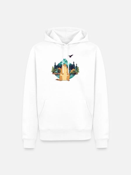 Murmeltier - Männer Premium Bio Hoodie - Weiß