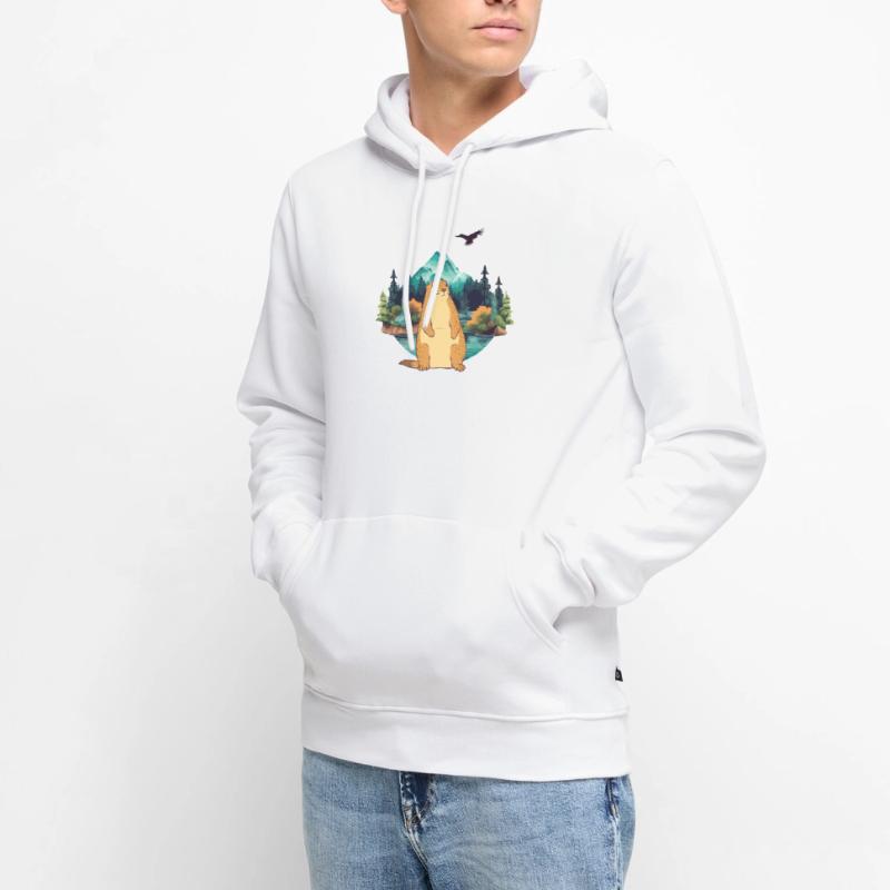 Murmeltier Männer Premium Bio Hoodie