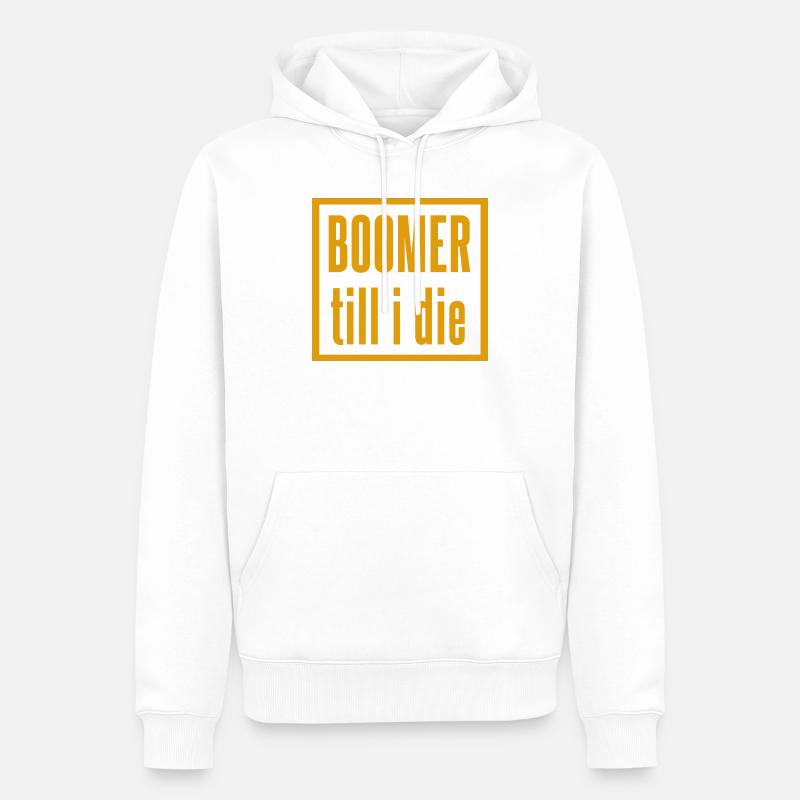 Conception de slogan Vintage Boomer - Sweat à capuche Premium bio Homme - blanc