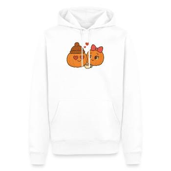 Freddie Pumpkin 6 - Männer Premium Bio Hoodie - Weiß - Vorne - Nico (187cm)