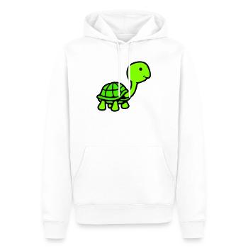 Tortue long cou souriant heureux drôle - Sweat à capuche Premium bio Homme - blanc - Devant - Nico (187cm)