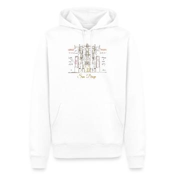 San Diego Illustration, Kunstmuseum handgezeichnet - Männer Premium Bio Hoodie - Weiß - Vorne - Nico (187cm)