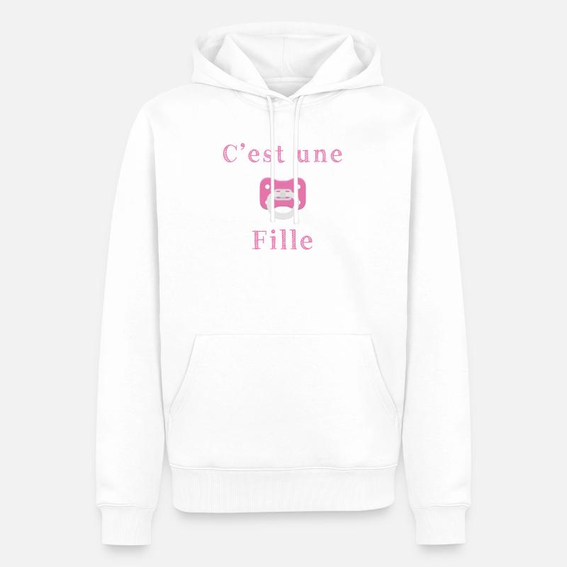 Geburt - es ist ein Mädchen - Männer Premium Bio Hoodie - Weiß