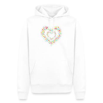 Regenbogen Punkt Herz Muster T-Shirt - Männer Premium Bio Hoodie - Weiß - Vorne - Nico (187cm)