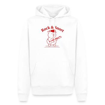 Rock & Snort Pig Guitare - Sweat à capuche Premium bio Homme - blanc - Devant - Nico (187cm)