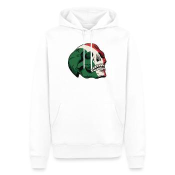 Illustration du drapeau italien du crâne - Sweat à capuche Premium bio Homme - blanc - Devant - Nico (187cm)