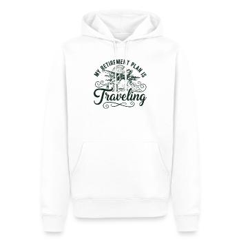 Retirement Plan is Traveling - Männer Premium Bio Hoodie - Weiß - Vorne - Nico (187cm)