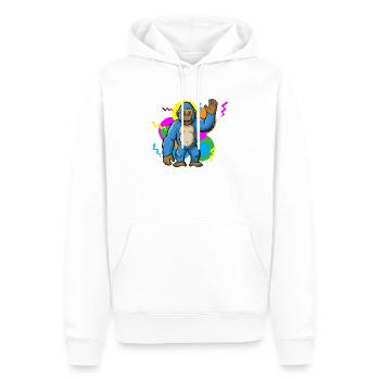 Colorful gorilla motif comic - Men’s Premium Organic Hoodie - white - Front - Nico (187cm)