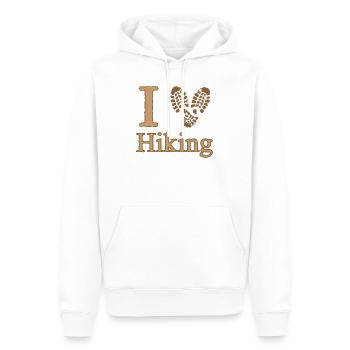 I Herz Wandern Camping Natur Wandern - Männer Premium Bio Hoodie - Weiß - Vorne - Nico (187cm)