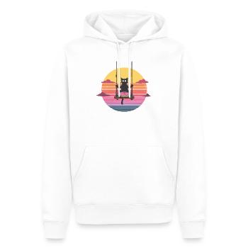 Katzenswing am Donut Sonnenuntergang - Männer Premium Bio Hoodie - Weiß - Vorne - Nico (187cm)