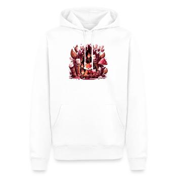 Fuchs im Pilzwald Feuer - Männer Premium Bio Hoodie - Weiß - Vorne - Nico (187cm)