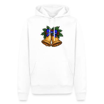 Cloches de Noël avec ruban bleu - Sweat à capuche Premium bio Homme - blanc - Devant - Nico (187cm)