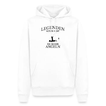 Dicton des légendes Go Fishing - Sweat à capuche Premium bio Homme - blanc - Devant - Nico (187cm)