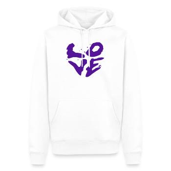 Love Statement Urban Typography - Men’s Premium Organic Hoodie - white - Front - Nico (187cm)