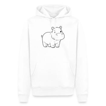 Süßes Baby Nilpferd Comic Outline - Männer Premium Bio Hoodie - Weiß - Vorne - Nico (187cm)