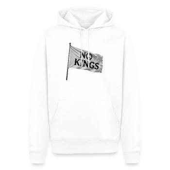 No Kings Flagge Peace-Symbol - Männer Premium Bio Hoodie - Weiß - Vorne - Nico (187cm)