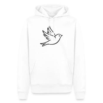Friedenstaube Silhouette - Männer Premium Bio Hoodie - Weiß - Vorne - Nico (187cm)