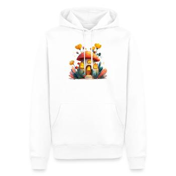Maison Champignon Lumière de la Forêt Fantasme - Sweat à capuche Premium bio Homme - blanc - Devant - Nico (187cm)