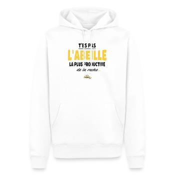 T’es pas l’abeille la plus productive de la ruche - Sweat à capuche Premium bio Homme - blanc - Devant - Nico (187cm)