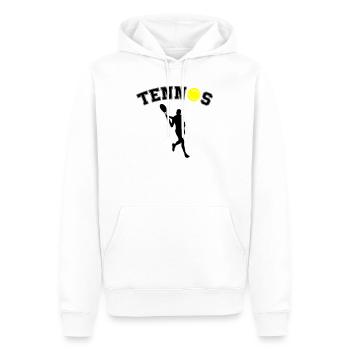 Tennisball Nacht-Silhouette - Männer Premium Bio Hoodie - Weiß - Vorne - Nico (187cm)