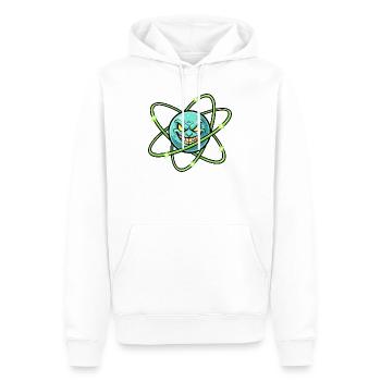 Grimmiger Mond mit Atomring - Männer Premium Bio Hoodie - Weiß - Vorne - Nico (187cm)