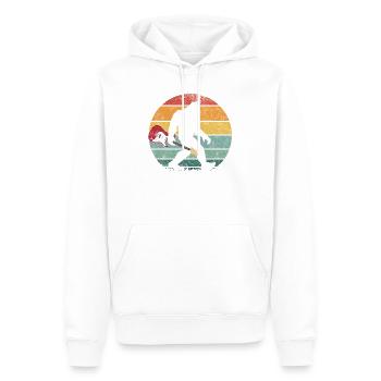 Bigfoot Sasquatch Rocker Gitarre Sunset Retro - Männer Premium Bio Hoodie - Weiß - Vorne - Nico (187cm)