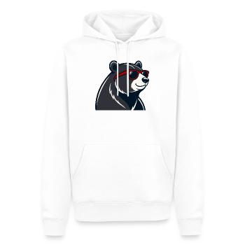 Ours Lunettes Rouges Cartoon - Sweat à capuche Premium bio Homme - blanc - Devant - Nico (187cm)