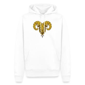 Geometric Gold Ram - Men’s Premium Organic Hoodie - white - Front - Nico (187cm)