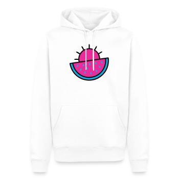 Watermelon Sun 90s Pop Art - Men’s Premium Organic Hoodie - white - Front - Nico (187cm)