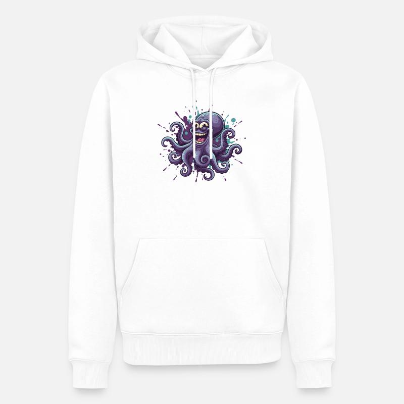 Happy Ink Octopus Graffiti - Sweat à capuche Premium bio Homme - blanc
