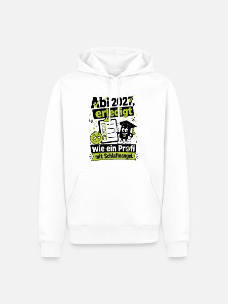 Profi mit Schlafmangel - Männer Premium Bio Hoodie - Weiß