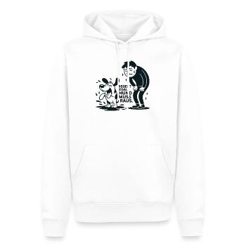 Regenhund Muss Raus - Männer Premium Bio Hoodie - Weiß - Vorne - Nico (187cm)