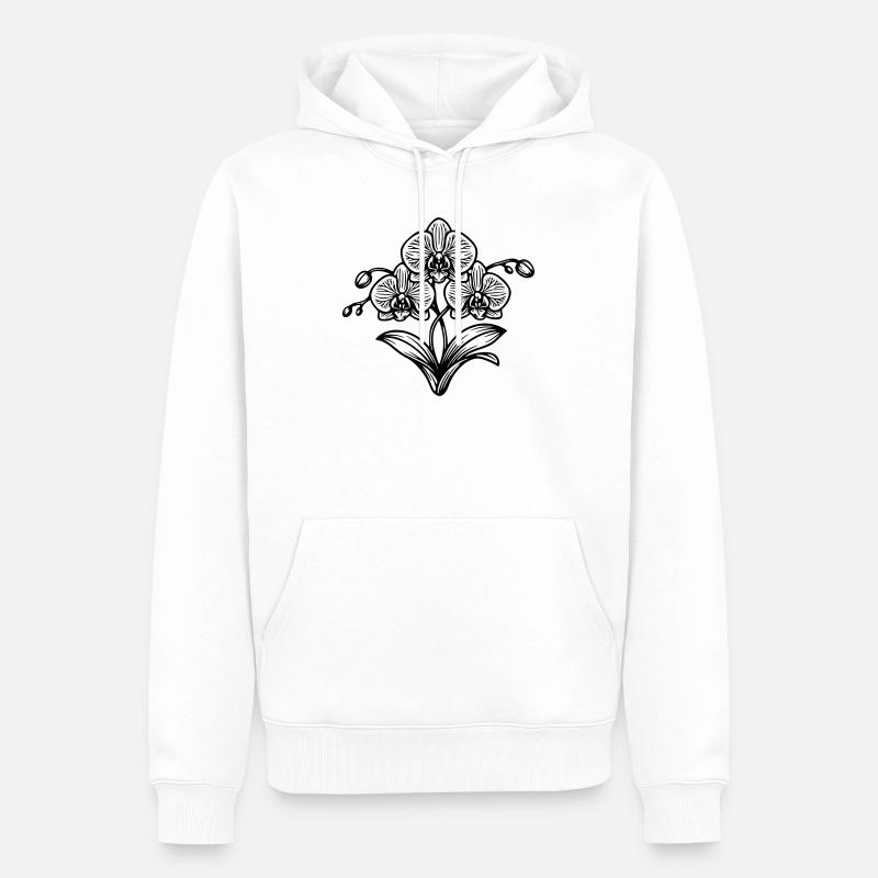 Orchidée  - Sweat à capuche Premium bio Homme - blanc