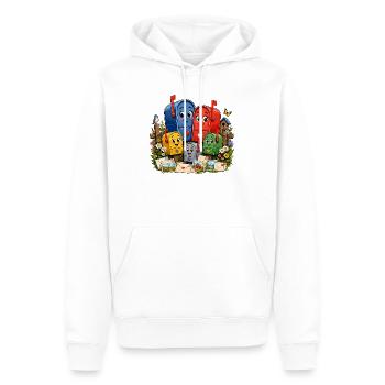 Fröhliche Briefkästen im Garten - Männer Premium Bio Hoodie - Weiß - Vorne - Nico (187cm)