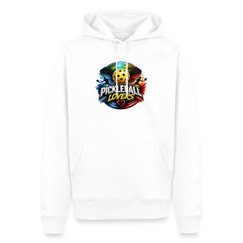 PICKLEBALL-LIEBHABER - Männer Premium Bio Hoodie - Weiß - Vorne - Nico (187cm)