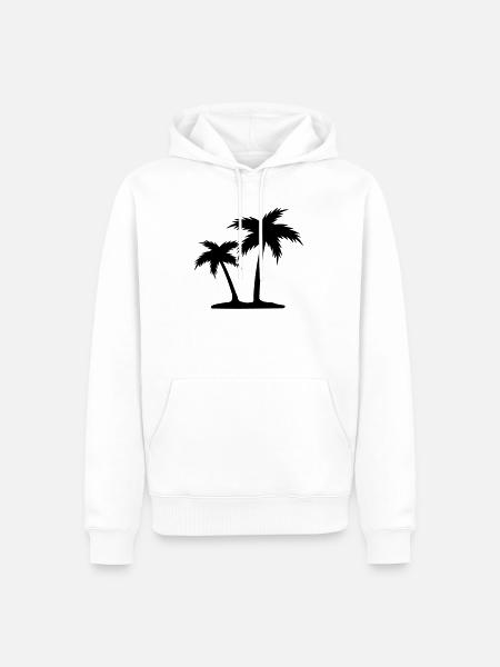 Palmen - Männer Premium Bio Hoodie - Weiß