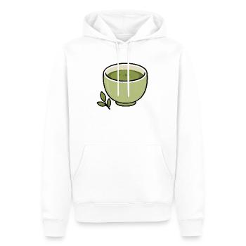 Minimalistische Matcha-Teetassen-Illustration - Männer Premium Bio Hoodie - Weiß - Vorne - Nico (187cm)