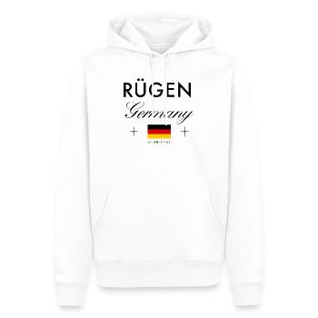 Rügen Deutschland Koordinaten Reise Souvenir - Männer Premium Bio Hoodie - Weiß - Vorne - Nico (187cm)