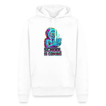 L’école arrive Zombie console portable glacée - Sweat à capuche Premium bio Homme - blanc - Devant - Nico (187cm)