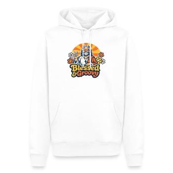 Groovy Jesus Peace - Sweat à capuche Premium bio Homme - blanc - Devant - Nico (187cm)